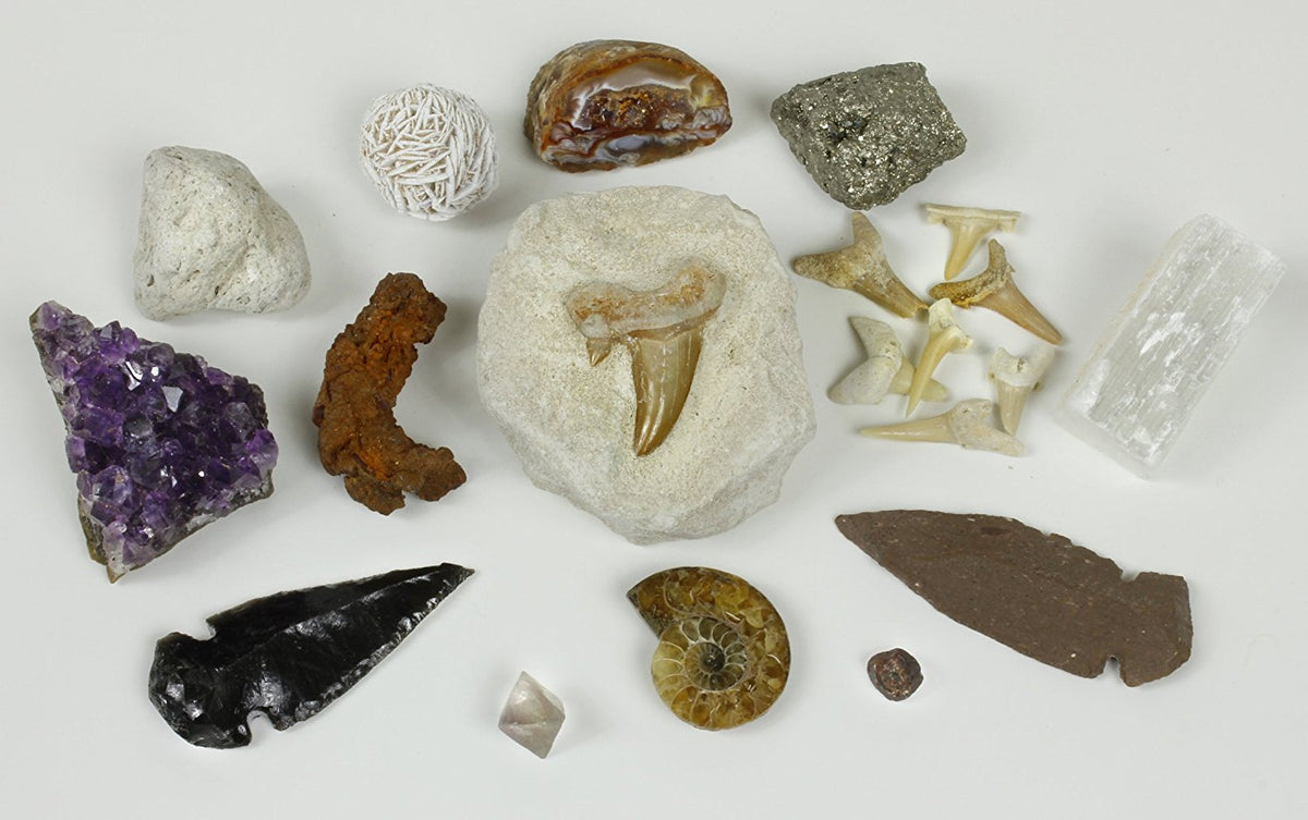 Rock, Mineral & Fossil Collection Activity Kit with (Over 125 pcs