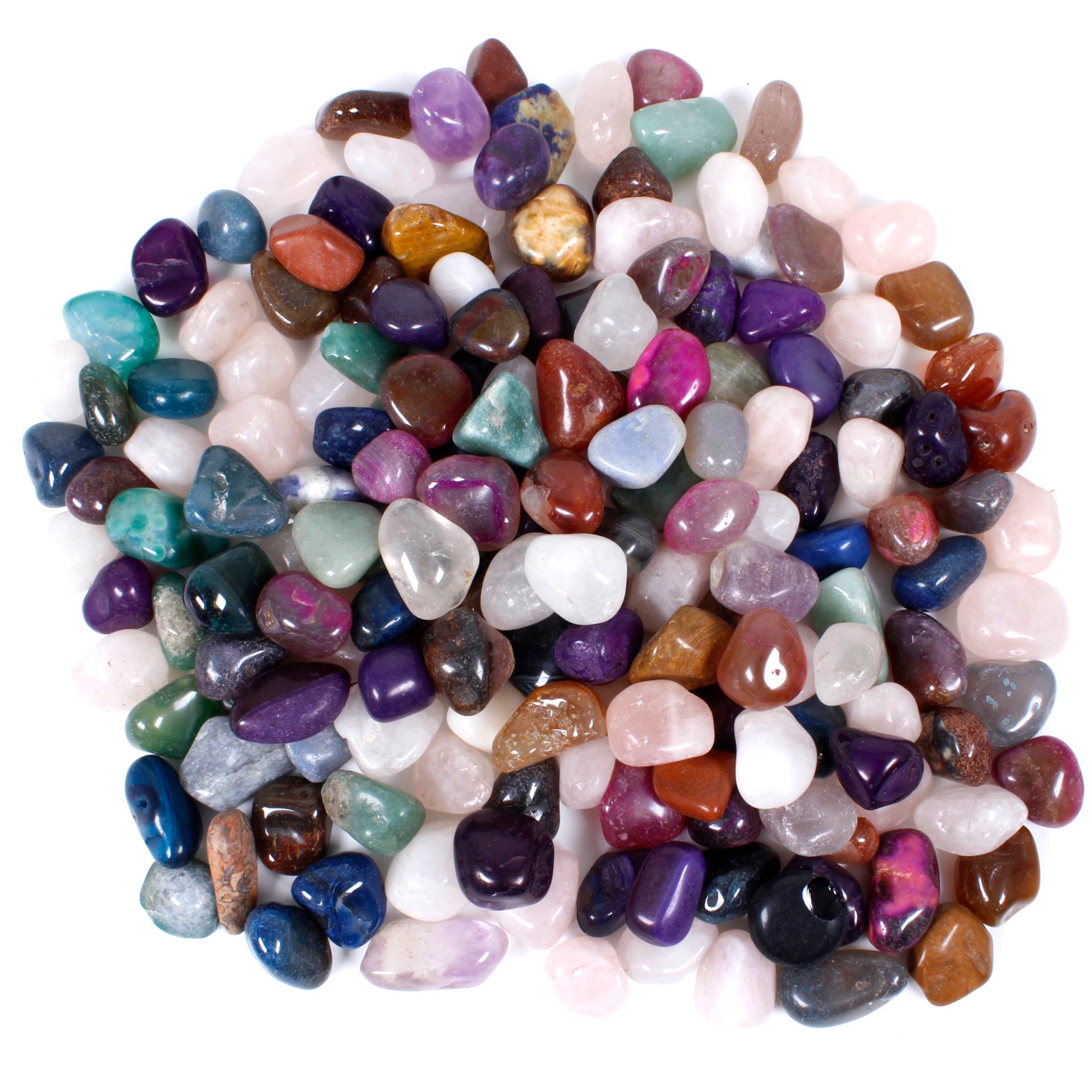 DANCING BEAR 2 Pounds Tumbled Polished Natural Gem Stones + 24 Page Rock &  Mineral Book. Average Stone Size ¾ inch. Choose 1 or 2 pounds Brand
