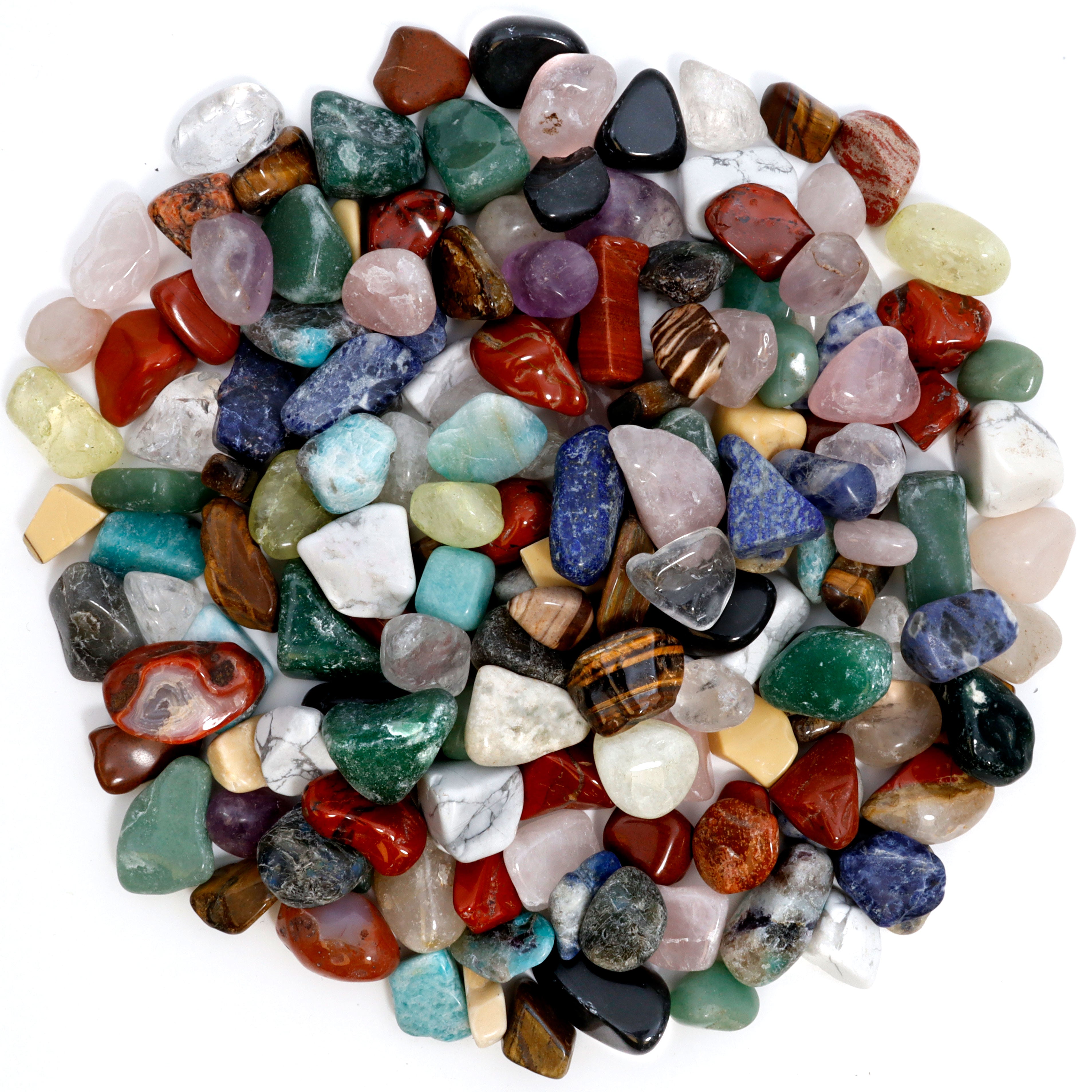 2 Pounds Tumbled Polished Natural Gem Stones + Educational Color ID Sheet & 24 Page Rock & Mineral Book. Average Stone Size inch. Choose 1, 2, 5, 11